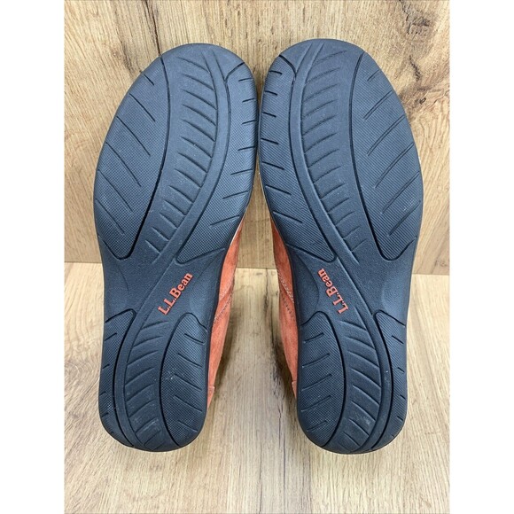 LL Bean BeanSport Lace Up Sneaker Shoes Womens Size 8 M Red Brick Suede Feldspar - Picture 5 of 15